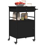 Casa si Gradina - Mobilier - Comode si corpuri - Corpuri bucatarie - Carucior de bucatarie, negru, 56x43x89,5 cm, lemn prelucrat - Infinity.ro