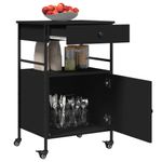 Casa si Gradina - Mobilier - Comode si corpuri - Corpuri bucatarie - Carucior de bucatarie, negru, 56x43x89,5 cm, lemn prelucrat - Infinity.ro