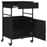 Casa si Gradina - Mobilier - Comode si corpuri - Corpuri bucatarie - Carucior de bucatarie, negru, 56x43x89,5 cm, lemn prelucrat - Infinity.ro
