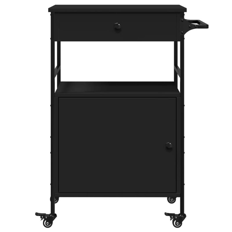 Casa si Gradina - Mobilier - Comode si corpuri - Corpuri bucatarie - Carucior de bucatarie, negru, 56x43x89,5 cm, lemn prelucrat - Infinity.ro