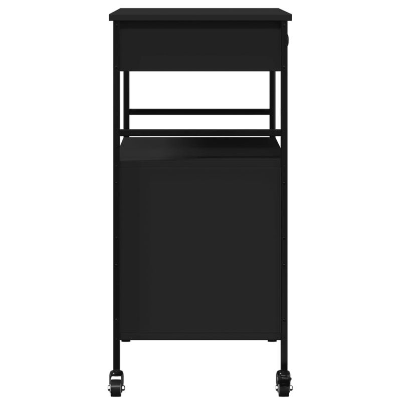 Casa si Gradina - Mobilier - Comode si corpuri - Corpuri bucatarie - Carucior de bucatarie, negru, 56x43x89,5 cm, lemn prelucrat - Infinity.ro