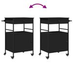 Casa si Gradina - Mobilier - Comode si corpuri - Corpuri bucatarie - Carucior de bucatarie, negru, 56x43x89,5 cm, lemn prelucrat - Infinity.ro