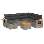 Casa si Gradina - Gradina si terasa - Mobilier exterior - Seturi mobila gradina - Set canapele de gradina cu perne, 8 piese, gri, poliratan - Infinity.ro