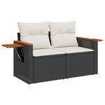 Casa si Gradina - Gradina si terasa - Mobilier exterior - Seturi mobila gradina - Set mobilier de gradina cu perne, 9 piese, negru, poliratan - Infinity.ro