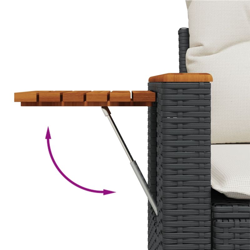 Casa si Gradina - Gradina si terasa - Mobilier exterior - Seturi mobila gradina - Set mobilier de gradina cu perne, 9 piese, negru, poliratan - Infinity.ro