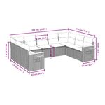 Casa si Gradina - Gradina si terasa - Mobilier exterior - Seturi mobila gradina - Set mobilier de gradina cu perne, 9 piese, negru, poliratan - Infinity.ro