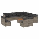Casa si Gradina - Gradina si terasa - Mobilier exterior - Seturi mobila gradina - Set mobilier de gradina cu perne, 14 piese, gri, poliratan - Infinity.ro