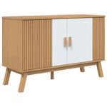 Casa si Gradina - Mobilier - Comode si corpuri - Comode - Servanta "OLDEN", alb si maro, 114x43x73,5 cm, lemn masiv pin - Infinity.ro