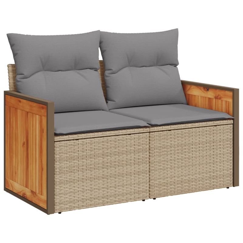 Casa si Gradina - Gradina si terasa - Mobilier exterior - Seturi mobila gradina - Set canapele de gradina cu perne, 10 piese, bej, poliratan - Infinity.ro