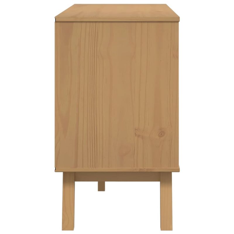 Casa si Gradina - Mobilier - Comode si corpuri - Comode - Servanta "OLDEN", alb si maro, 114x43x73,5 cm, lemn masiv pin - Infinity.ro