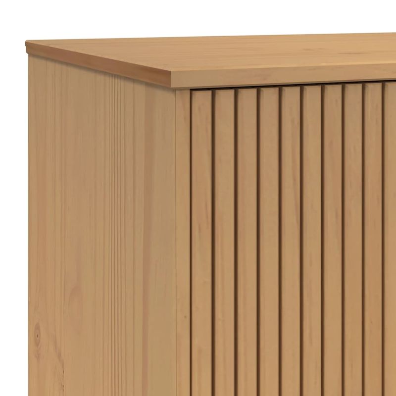 Casa si Gradina - Mobilier - Comode si corpuri - Comode - Servanta "OLDEN", alb si maro, 114x43x73,5 cm, lemn masiv pin - Infinity.ro