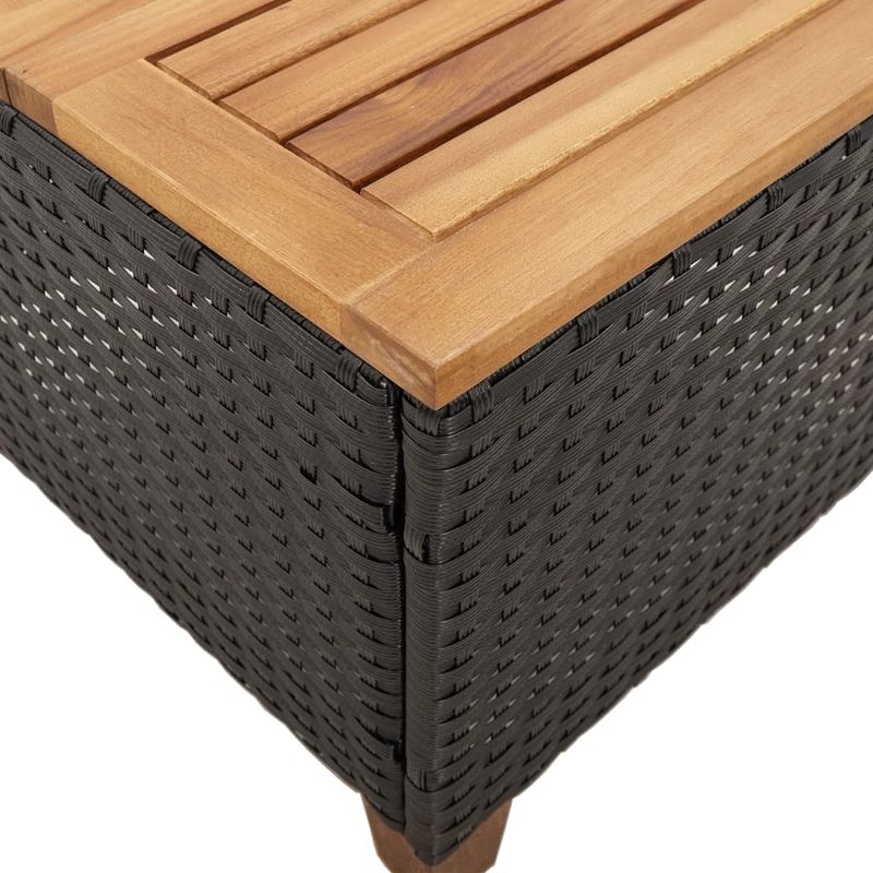 Casa si Gradina - Gradina si terasa - Mobilier exterior - Seturi mobila gradina - Set bistro cu perne, 3 piese, negru, poliratan si lemn acacia - Infinity.ro