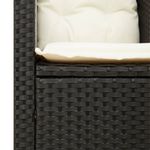 Casa si Gradina - Gradina si terasa - Mobilier exterior - Seturi mobila gradina - Set bistro cu perne, 3 piese, negru, poliratan si lemn acacia - Infinity.ro