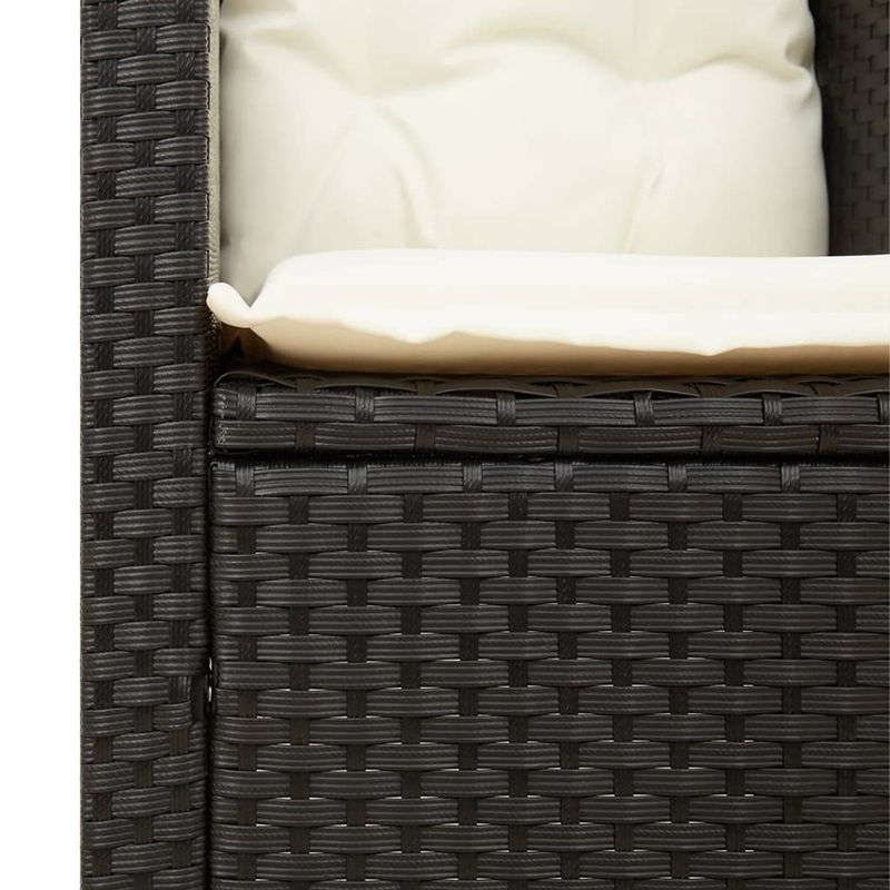 Casa si Gradina - Gradina si terasa - Mobilier exterior - Seturi mobila gradina - Set bistro cu perne, 3 piese, negru, poliratan si lemn acacia - Infinity.ro