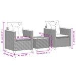 Casa si Gradina - Gradina si terasa - Mobilier exterior - Seturi mobila gradina - Set bistro cu perne, 3 piese, negru, poliratan si lemn acacia - Infinity.ro