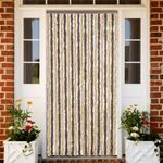 Casa si Gradina - Textile si covoare - Perdele si draperii - Perdele - Perdea pentru insecte, maro inchis si bej, 90x200 cm, chenille - Infinity.ro