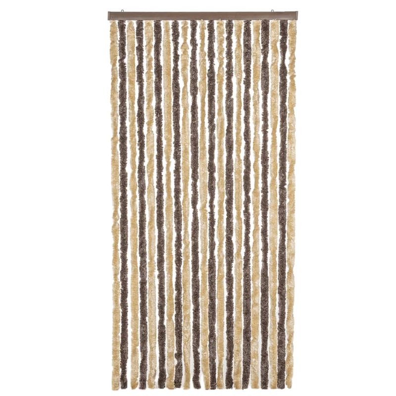 Casa si Gradina - Textile si covoare - Perdele si draperii - Perdele - Perdea pentru insecte, maro inchis si bej, 90x200 cm, chenille - Infinity.ro