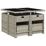 Casa si Gradina - Gradina si terasa - Mobilier exterior - Seturi mobila gradina - Set mobilier gradina cu perne, 9 piese, gri deschis, poliratan - Infinity.ro