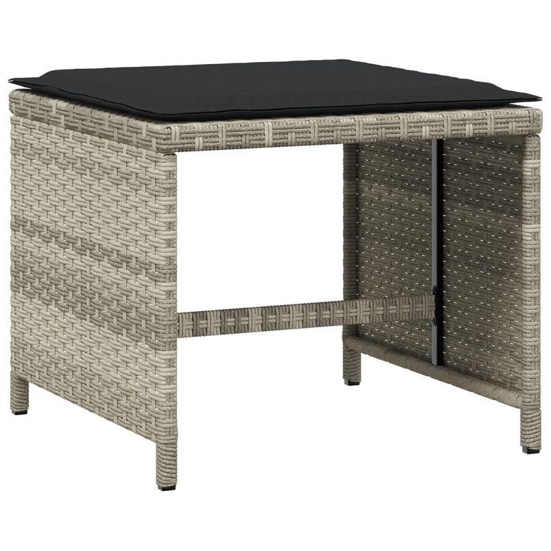 Casa si Gradina - Gradina si terasa - Mobilier exterior - Seturi mobila gradina - Set mobilier gradina cu perne, 9 piese, gri deschis, poliratan - Infinity.ro