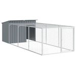 Petshop - Accesorii petshop - Culcusuri si custi - Custi interior si exterior - Cusca caine cu tarc antracit 153x396x110 cm otel galvanizat - Infinity.ro