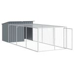 Petshop - Accesorii petshop - Culcusuri si custi - Custi interior si exterior - Cusca caine cu tarc antracit 153x396x110 cm otel galvanizat - Infinity.ro
