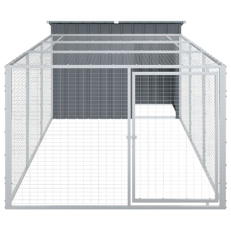 Petshop - Accesorii petshop - Culcusuri si custi - Custi interior si exterior - Cusca caine cu tarc antracit 153x396x110 cm otel galvanizat - Infinity.ro