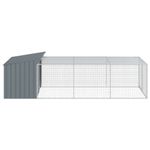 Petshop - Accesorii petshop - Culcusuri si custi - Custi interior si exterior - Cusca caine cu tarc antracit 153x396x110 cm otel galvanizat - Infinity.ro