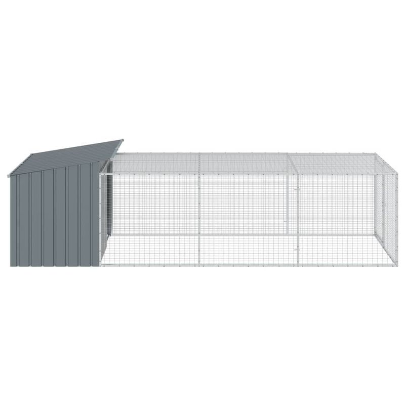 Petshop - Accesorii petshop - Culcusuri si custi - Custi interior si exterior - Cusca caine cu tarc antracit 153x396x110 cm otel galvanizat - Infinity.ro