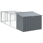 Petshop - Accesorii petshop - Culcusuri si custi - Custi interior si exterior - Cusca caine cu tarc antracit 153x396x110 cm otel galvanizat - Infinity.ro