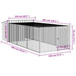 Petshop - Accesorii petshop - Culcusuri si custi - Custi interior si exterior - Cusca caine cu tarc antracit 153x396x110 cm otel galvanizat - Infinity.ro