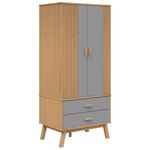 Casa si Gradina - Mobilier - Dulapuri si sifoniere - Sifoniere - Sifonier "OLDEN", gri/maro, 76,5x53x172 cm, lemn masiv pin - Infinity.ro