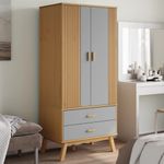 Casa si Gradina - Mobilier - Dulapuri si sifoniere - Sifoniere - Sifonier "OLDEN", gri/maro, 76,5x53x172 cm, lemn masiv pin - Infinity.ro