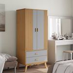 Casa si Gradina - Mobilier - Dulapuri si sifoniere - Sifoniere - Sifonier "OLDEN", gri/maro, 76,5x53x172 cm, lemn masiv pin - Infinity.ro