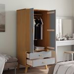 Casa si Gradina - Mobilier - Dulapuri si sifoniere - Sifoniere - Sifonier "OLDEN", gri/maro, 76,5x53x172 cm, lemn masiv pin - Infinity.ro