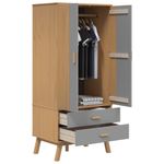 Casa si Gradina - Mobilier - Dulapuri si sifoniere - Sifoniere - Sifonier "OLDEN", gri/maro, 76,5x53x172 cm, lemn masiv pin - Infinity.ro