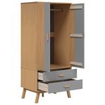 Casa si Gradina - Mobilier - Dulapuri si sifoniere - Sifoniere - Sifonier "OLDEN", gri/maro, 76,5x53x172 cm, lemn masiv pin - Infinity.ro