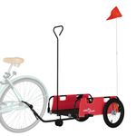 Sport si Outdoor - Ciclism - Accesorii pentru biciclete - Remorci biciclete - Remorca de bicicleta, rosu, textil oxford și fier, mărime 124x64.5x36 cm - Infinity.ro