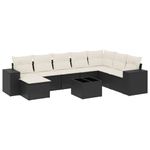 Casa si Gradina - Gradina si terasa - Mobilier exterior - Seturi mobila gradina - Set mobilier de gradina cu perne, 9 piese, negru, poliratan - Infinity.ro