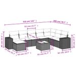 Casa si Gradina - Gradina si terasa - Mobilier exterior - Seturi mobila gradina - Set mobilier de gradina cu perne, 9 piese, negru, poliratan - Infinity.ro