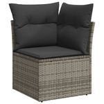 Casa si Gradina - Gradina si terasa - Mobilier exterior - Seturi mobila gradina - Set canapele de gradina, 9 piese, cu perne, gri, poliratan - Infinity.ro