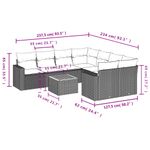 Casa si Gradina - Gradina si terasa - Mobilier exterior - Seturi mobila gradina - Set canapele de gradina, 9 piese, cu perne, gri, poliratan - Infinity.ro