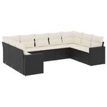 Casa si Gradina - Gradina si terasa - Mobilier exterior - Canapele si fotolii gradina - Set mobilier de gradina cu perne, 9 piese, negru, poliratan - Infinity.ro
