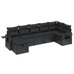 Casa si Gradina - Gradina si terasa - Mobilier exterior - Seturi mobila gradina - Set canapele de gradina cu perne, 7 piese, negru, poliratan - Infinity.ro