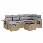 Casa si Gradina - Gradina si terasa - Mobilier exterior - Seturi mobila gradina - Set canapele de gradina, 7 piese, cu perne, bej, poliratan - Infinity.ro