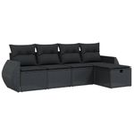 Casa si Gradina - Gradina si terasa - Mobilier exterior - Seturi mobila gradina - Set mobilier de gradina cu perne, 5 piese, negru, poliratan - Infinity.ro