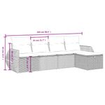 Casa si Gradina - Gradina si terasa - Mobilier exterior - Seturi mobila gradina - Set mobilier de gradina cu perne, 5 piese, negru, poliratan - Infinity.ro