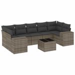 Casa si Gradina - Gradina si terasa - Mobilier exterior - Canapele si fotolii gradina - Set canapele de gradina cu perne, 8 piese, gri, poliratan - Infinity.ro