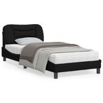 Casa si Gradina - Mobilier - Paturi si accesorii - Paturi - Cadru de pat cu tablie, negru, 90x200 cm, textil - Infinity.ro
