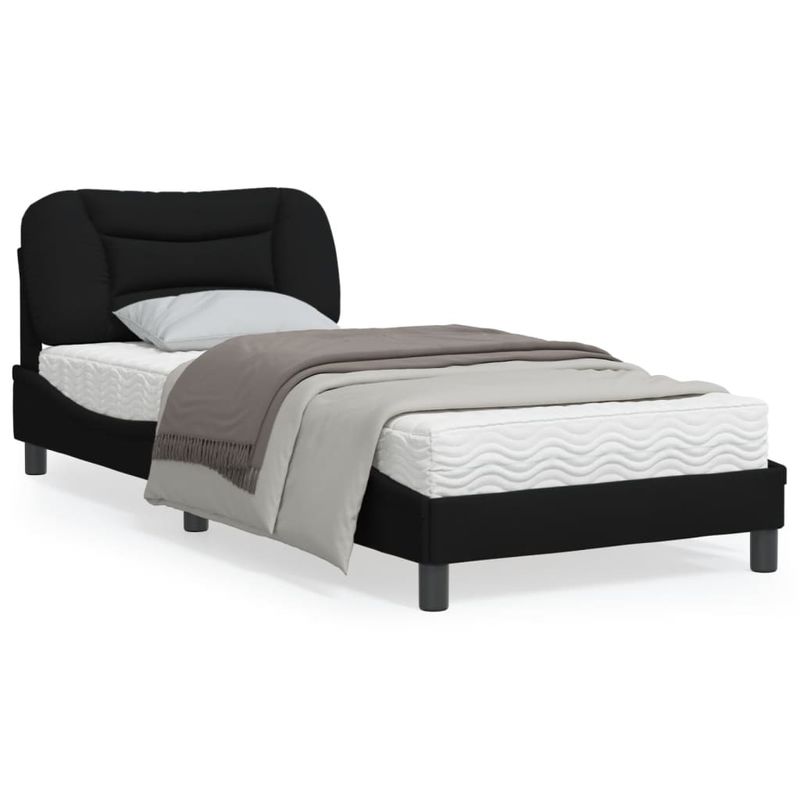 Casa si Gradina - Mobilier - Paturi si accesorii - Paturi - Cadru de pat cu tablie, negru, 90x200 cm, textil - Infinity.ro