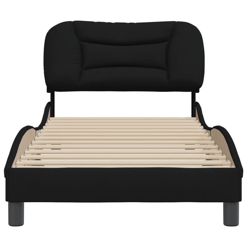 Casa si Gradina - Mobilier - Paturi si accesorii - Paturi - Cadru de pat cu tablie, negru, 90x200 cm, textil - Infinity.ro